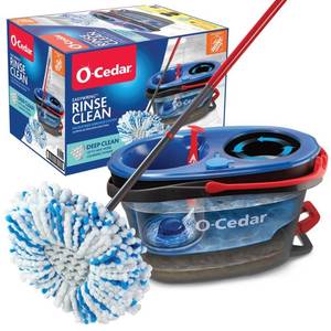 lot 1908 image: Easy Wring Rinse Clean Deep Clean Microfiber Spin Mop and Bucket System (The Home Depot Exclusive)