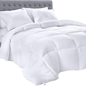 lot 1918 image: Utopia Bedding Comforters Queen Size, All Season Duvet Insert, Down Alternative Box Stitched Bed Comforter with Corner Tabs, Machine Washable (White)