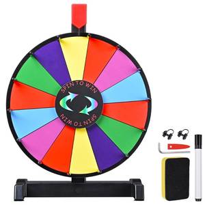 lot 1931 image: WinSpin 12 Color Prize Wheel Tabletop 14 Slots Heavy Duty Editable Spinning Wheel for Fortune Spinning Game Carnival & Tradeshow, Classic Series