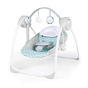 lot 1948 image: Ity by Ingenuity Swingity Swing Easy-Fold Portable Baby Swing, Goji, Blue (B08V4KDNTB) - Retail $129.99