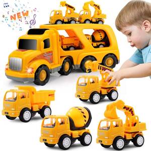 lot 1976 image: Nicmore Construction Truck Toddler Toys Car Toys for 1 2 3 4 Year Old Boy 5 in 1 Carrier Toys for Kids Age 1-3 2-4 18 Months 2 Year Old Boy Christmas Birthday Gifts
