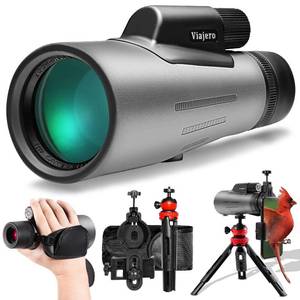 lot 2100 image: Viajero 12x56 ED Monocular Telescope with Smartphone Adapter Tripod Low Dispersion IP68 Waterproof Monocular for Adults BAK4 Prism FMC Lens with Clear Low Light Vision Bird Watching Stargazing Hunting