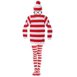 lot 2109 image: Dunsuns Adult Costume Red and White Striped T-Shirt Halloween Cosplay Costume, Medium