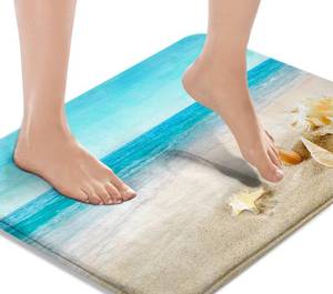 lot 2119 image: Britimes Bath Mat for Bathroom, Bathroom Mats Rugs No Silp, Blue Beach Starfish Sea Washable Cover Floor Rug Carpets Floor Mat Bathroom Decorations 16x24 Inches for Kitchen Bedroom Indoor