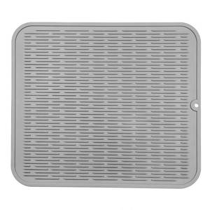 lot 2125 image: MicoYang Silicone Dish Drying Mat for Multiple Usage,Easy clean,Eco-friendly,Heat-resistant Silicone Mat for Kitchen Counter or Sink,Refrigerator or Drawer Liner Grey XL 18 inches x 16 inches
