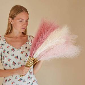 lot 2135 image: Serwalin Pampas Grass Pink 24 Inch, 6pcs Faux Pampas Grass, Artificial Pink Pampas Grass Decor, Pampas Grass Tall Blush Decoration, Home Decor Wedding Party Table Centerpieces
