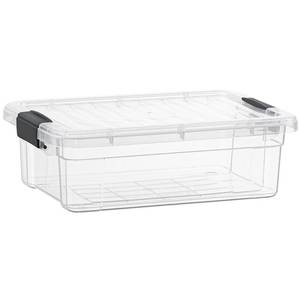 lot 2147 image: Superio Clear Plastic Storage Bins with Lid, 4.5 Quart Box, Organizing Containers, Stackable Plastic Tote for Home, Garage, Dorm, School, and Office