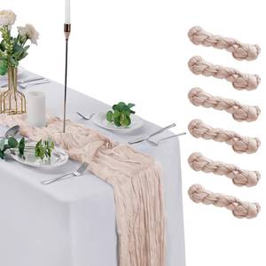 lot 2156 image: flohar 6 Pack Ivory Cheesecloth Table Runner 9ft,17 x 108 inch Gauze Table Runners Rustic Romantic Wedding Runner for Wedding Bridal Shower Fall Decoration