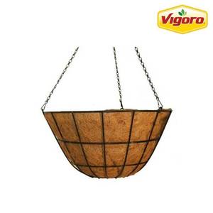 lot 5915 image: 20 in. Dia Black Metal Hanging Basket with Coco Liner 2 Pack