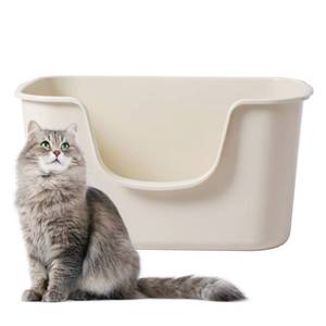 lot 5918 image: Smart Paws cat Litter Box,High Side cat Litter pan,Large Litter Box (Cream)