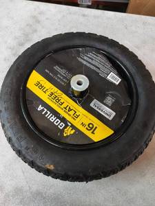 lot 5921 image: Gorilla 16 in. Flat Free Universal Wheelbarrow Tire