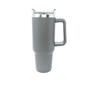lot 5934 image: FTB Creative 40oz Insulated Journey Tumbler Mug, Double Wall Stainless Steel, with Lid and Straw (Grey)