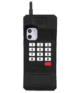 lot 6423 image: UnnFiko 3D Silicone Case Compatible with iPhone 11 (6.1-inch), Retro Classic Creative Soft Rubber Bumper Cover Cool Fun Thick Protective Stand Case (Retro Cellphone Black, iPhone 11)