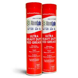 lot 6432 image: AtomLube Ultra Heavy Duty Red Grease, 2-Pack of 14 Oz. Tubes Waterproof Lubricant & High Temp Grease Wheel Bearing Grease for Semi Truck Accessories