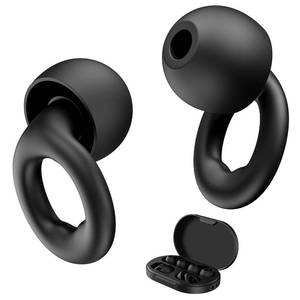 lot 6437 image: Link Dream Ear Plugs for Sleeping Noise Reduction Silicon Earplugs 6 Pieces with Storage Case 28dB Noise Cancelling (Black)