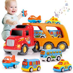 lot 6445 image: Nicmore Carrier Truck Toddler Toys Car Transport Toy for 1 2 3 4 Year Old Boys Girls 18 Month 5-in-1 Kid Playset Gifts for Preschool Birthday Christmas