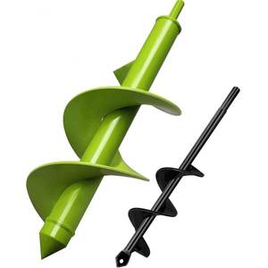 lot 6449 image: TCBWFY Auger Drill Bit for Planting Bulbs Seedlings,Thickened 1 Shaft Garden Auger,Extra Thick Blades Drill Auger Bit for Planting,Thick Consistent Welds Spiral Drill Bit(3x12in,1.6x9in)