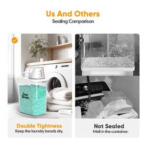 lot 6451 image: Moryimi Laundry Scent Booster Container for Laundry Room Organization and Storage, 2 Pack 61oz Laundry Scent Booster Beads Dispenser, Laundry Powder Container, Powder Laundry Detergent Dispenser