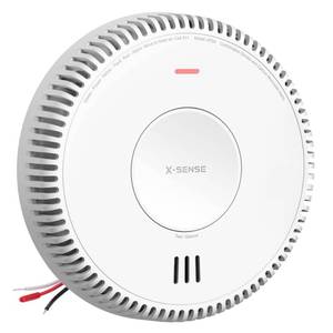 lot 6455 image: X-Sense Hardwired Combination Smoke and Carbon Monoxide Detector, Hardwired Interconnected Smoke and CO Detector Alarm with Replaceable Battery Backup, XP04, 1-Pack
