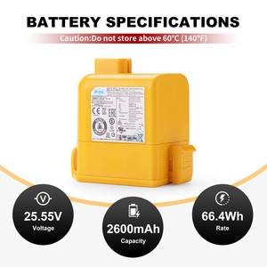 lot 6464 image: Sicimly 25.55v 66.4Wh Replacement Battery for LG Cord Zero A9,A9S,P9,A9K-CORE,A9MAX,A9T-Ultra,A9K-PRO,A9N,A9M,A9MULTI,A958,A958SA,A9 Plus A905M A907GMS A905RM A908MVR A929KVM A958S A958SA A9KMAX A916