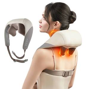 lot 6492 image: SORELAX Mini Shiatsu Neck Massager, Shoulder Neck Massager with Heat for Pain Relief Deep Tissue, Neck, Back, Shoulder, Leg Electric Kneading Massager, Perfect Gifts for Men Women Dad Mom (Grey)
