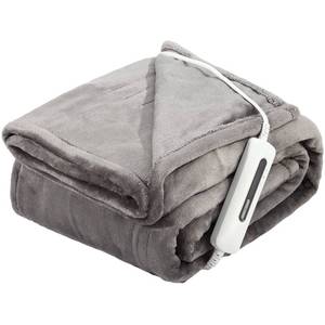 lot 7622 image: JIAMEIDING Electric Heated Blanket Throw, Super Soft Flannel 50 x 60 Heating Throw with 3 Fast Heating Levels & 4 Hours Auto Off, Machine Washable, ETL&FCC Certification, Home Office Use, Grey