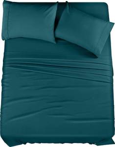 lot 8392 image: Utopia Bedding Queen Bed Sheets Set - 4 Piece Bedding - Brushed Microfiber - Shrinkage and Fade Resistant - Easy Care (Queen, Teal)