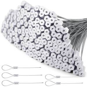 lot 8393 image: Nuogo 200 Pcs Steel Security Cable Seals 11.8 Inch Numbered Anti-tamper Seal Pull Tight Seals Disposable Numbered Tags Self Locking Shipping Seals for Container Trailers Cargo Trailer Truck