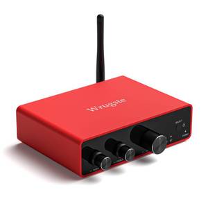 lot 8394 image: Wrugste Hi-Fi Audio Amplifier Bluetooth 5.0 Stereo Audio 2 Channel Amplifier Receiver Hi-Fi Amp 2.0 CH for Home Speakers 100W x 2 with Bass and Treble Control (with Power Supply DC15-24V), PA100-R - Retail $83.86