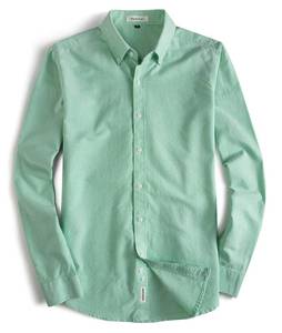 lot 8400 image: MUSE FATH Mens Button Down Dress Shirt-Cotton Casual Long Sleeve Shirt-Party Dress Shirt-Light Green New-M