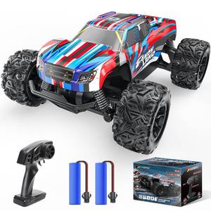 lot 8428 image: DEERC RC Cars, High Speed 2.4 GHz All Terrain Remote Control Monster Truck with 2 Batteries for 40 Min Play, Best Toys Racing Car Gifts for Boys Girls Kids Beginners