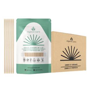 lot 9423 image: Agave Care - 2000 Pack 5.9in Biodegradable Cocktail Unwrapped Straws Made WAgave Fibers - Plant-Based Eco-Friendly Choice for Compostable, Healthy, Safe & Reusable Drinking Straws - Natural