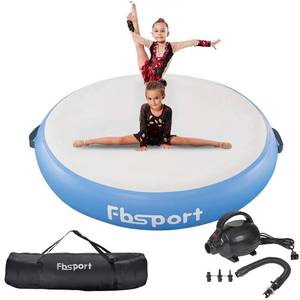 lot 9431 image: Air Roller Air Spot Gymnastics Air Barrel, Air Mat, Round Inflatable Springsboard Tumble Backbend Trainer with Electric Pump for Yoga Cheerleading Home &amp Water Use