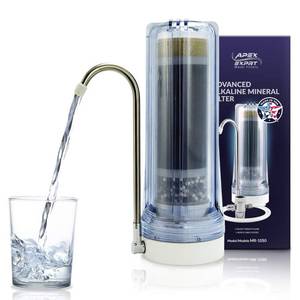 lot 9456 image: APEX MR-1050 Countertop Water Filter, 5 Stage Mineral pH Alkaline Easy Install Faucet Water Filter - Reduces Heavy Metals, Bad Taste and Up to 99% of Chlorine - Clear - Retail $79.65