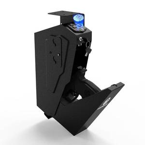 lot 9461 image: HARDROCK Gun Safe for Pistols, Biometric Wall Mounted Handgun Safe Box for Desk, Bedside,Truck��Drop Down Quick Access Security Safe with Fingerprint Keypad Lock for Home nightstand
