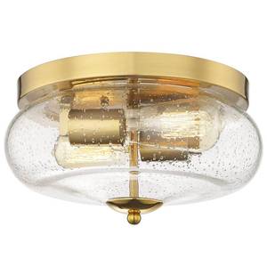 lot 9466 image: Darkaway Ceiling Light Fixtures Flush Mount Ceiling Light, Indoor Outdoor Ceiling Light with Seeded Glass Shade for Hallway, Kitchen, Bedroom, Porch, Gold