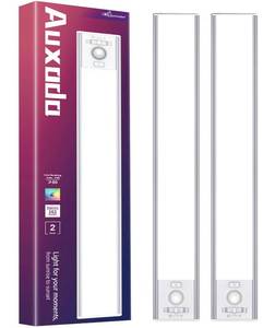 lot 10132 image: Under Cabinet Lighting 2 Pack, 2200mAh Motion Sensor Light Indoor, Under Cabinet Lights Wireless, Closet Lights, 31 LED Lights for Bedroom, Under Counter Lights for Kitchen