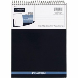 lot 10164 image: Cambridge Stiff Back Wire Bound Notebook College Rule 8 12 x 11 White Paper 70 Sheets 4 Pack