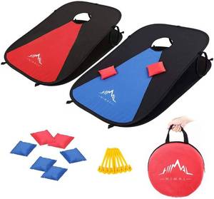 lot 10166 image: Himal Collapsible Portable Corn Hole Boards with 8 Cornhole Bean Bags (3 x 2-feet)