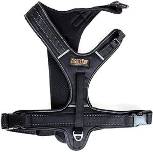 lot 10184 image: Mighty Paw Sport Harness - No-Pull Front Attachment - Neoprene Padded Lining - Reflective Stitching Dog Harness - Two Leash Attachment Options - Black Retriever Harness - Adjustable Dog Harness - XL