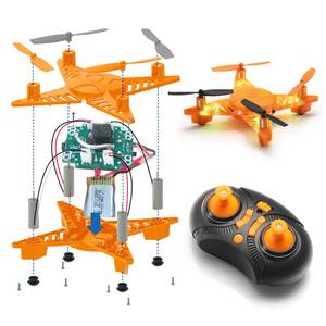lot 10186 image: SainSmart Jr. Mini DIY Drone Kit STEM Remote Control Quadcopter, Build Your Own Drone with Electronic Kits, RC Helicopter with 2 Rechargeable Batteries, Altitude Hold, Headless Mode for Kids Adults
