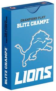 lot 10191 image: Blitz Champz Detroit Lions Card Game  Football Card Game (Ages 7)  Fun Family Game  Party Game  Gifts for Football Fans  Card Game for Kids  Card Game for Adults (Detroit Lions)