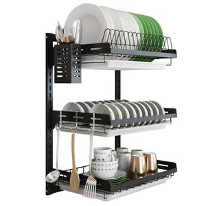 lot 4058 image: junyuan Hanging Dish Drying Rack Wall Mount,Dish Racks Drainer