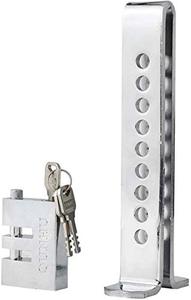 lot 4104 image: FLK Tech Anti-Theft Brake Clutch Lock, Stainless Steel Clutch Lock Accelerator Lock, 9 Hole Adjustable Brake Pedal Lock with 3 Keys