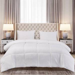 lot 5091 image: Blue Ridge Home Fashions Comforter Breathable Microfiber Duvet Insert, Summer Cooling Winter Warm Reversible Down Alternative Quilt Comforter for All Season, FullQueen, White