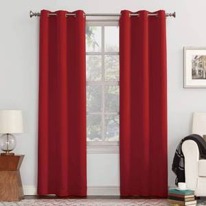 lot 8005 image: Sun Zero Easton Energy Saving Blackout Grommet Curtain Panel, 40 x 84, Red