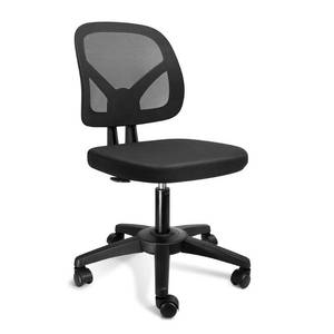 lot 8009 image: KOLLIEE Armless Office Chair Mesh Ergonomic Small Desk Chair Armless Adjustable Swivel Black Computer Task Chair No Armrest Mid Back Home Office Chair for Small Spaces