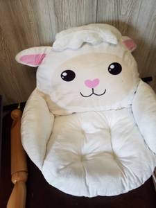 lot 8033 image: Unicorns & Robots Boys Lamb Kids Lounge Pillow with Blanket, Plush Animal Cozy Cushion, Playroom Cozy Cushion & Lamb Room Decor, Ages 3