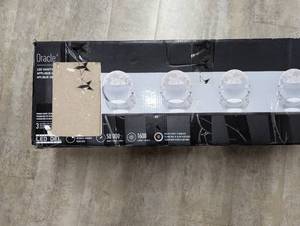 lot 8065 image: Oracle 27 in. 4 Light Chrome Modern Integrated LED 5 CCT Vanity Light Bar for Bathroom with Bubble Glass