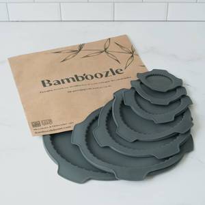 lot 8105 image: Bamboozle - Lid Set, Silicone Mixing Bowl Lid Set, Perfect for Leftovers (7-Piece, Gray)
